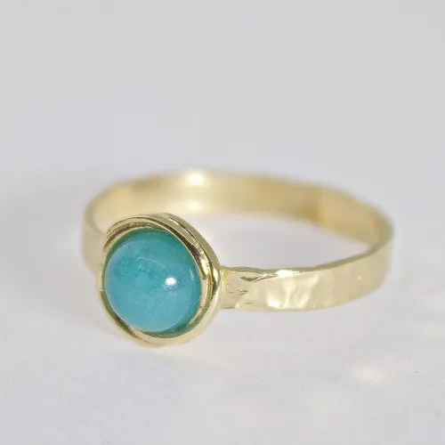 Vista 14 de Anillo de oro de piedras preciosas, anillo de piedra chapada en oro de 14 quilates, anillo de piedra apilable, anillo de oro de piedra pequeña