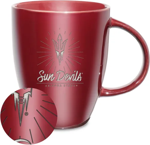Vista 59 de Rico Industries - Taza de lustre cerámico con grabado láser de la NCAA de 18oz - Café-Té