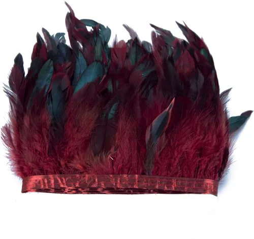 Vista 7 de AWAYTR - Borde de plumas de gallo, 5 a 7 pulgadas de ancho, color negro