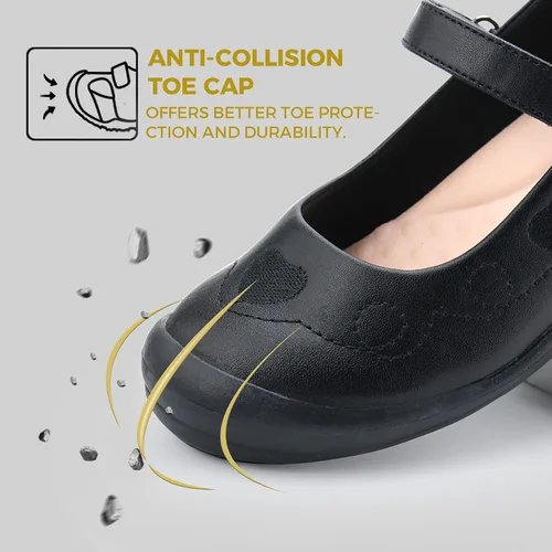 Vista 2 de firelli Zapatos de uniforme escolar Mary Jane para niña, zapatos de vestir cómodos para niñas