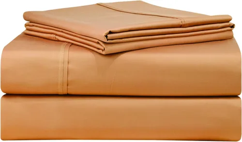 Vista 5 de Pointehaven Juego de sábanas y fundas de almohada de 100 % algodón suave, tejido satinado de 500 hilos, se adapta a colchones de 21 pulgadas