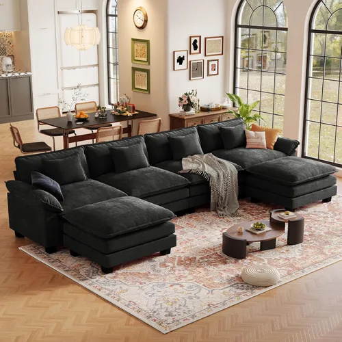 Vista 33 de CDCASA Silla de acento de gran tamaño de 50'' con otomana Asiento extra ancho y profundo estilo sofá nube para sala de estar, dormitorio, rincón