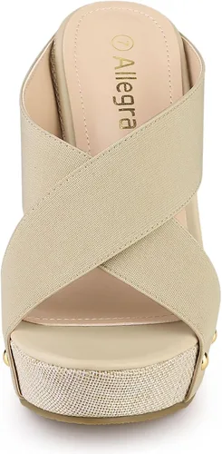 Vista 2 de Allegra K Sandalias de plataforma para mujer Oro M