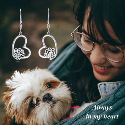 Vista 55 de POPKIMI Bonitos aretes colgantes de animales, joyería de animales, regalos de cumpleaños y Navidad para mujeres, aretes de ópalo de cristal de plata