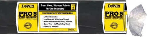 Vista 21 de Dewitt Pro-5 Tela Paisajística Tejida con Barrera contra Malezas, 5 oz, Negro, 3' x 250' - Control de Crecimiento de Servicio Pesado, Cubierta