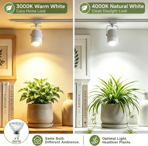 Vista 4 de Bombilla LED GU10 para cultivo, espectro completo regulable para Blanco marfil