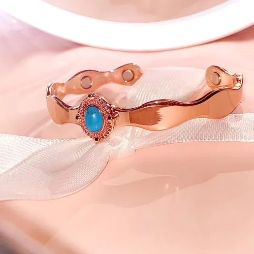Vista 5 de Pulsera de cobre utilizada para tamaño ajustable: una pulsera de cobre puro para mujeres