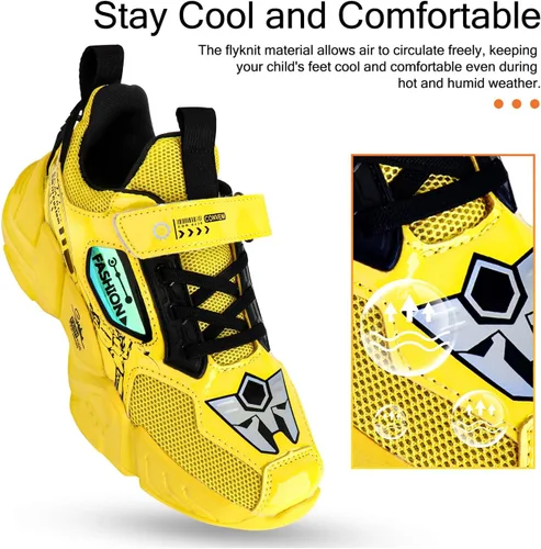 Vista 4 de Zapatos deportivos para niños y niños, zapatos casuales de malla, tendencia transpirable, moda para niños, zapatos de baloncesto deportivos