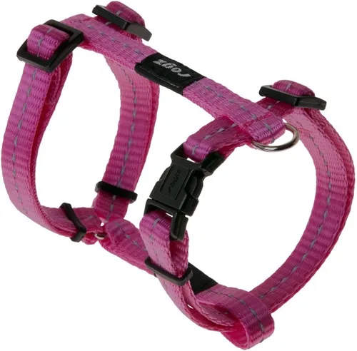 Vista 7 de Arnés reflectante ajustable en H para perros pequeños; collar y correa a juego disponibles, morado Púrpura
