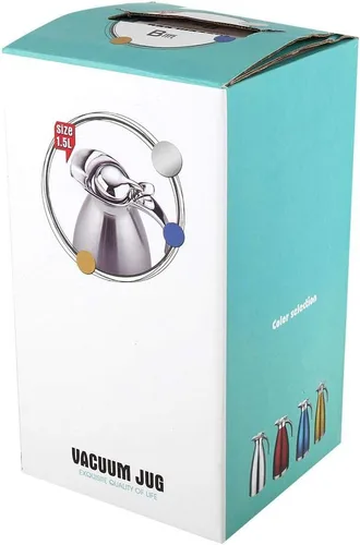Vista 7 de Jarra aislada al vacío, jarra térmica de acero inoxidable, doble pared, aislante, para café, jugo, leche, té, bebidas (1.5 litros)