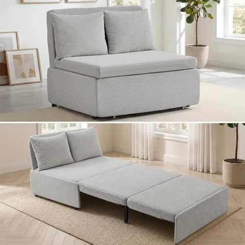 Vista 9 de Mjkone Sofá cama extraíble de 43 pulgadas, color beige