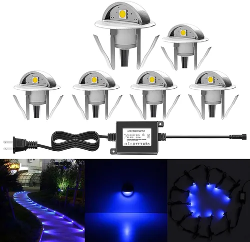Vista 35 de Luz LED para escaleras, bajo voltaje, impermeable, IP65, para exteriores, 1-2/5 pulgadas, de madera empotrada, iluminación LED de terraza, patio