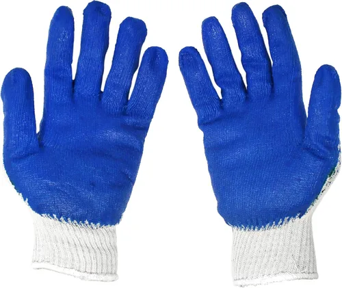 Vista 9 de CBC Crown PREMIUM Non-Slip BLUE Latex Rubber Palm Coated Work Safety Azul