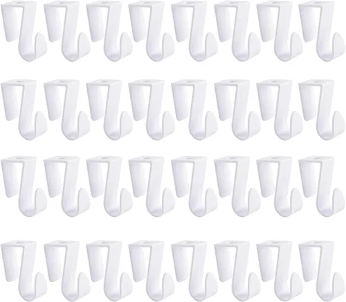 Vista 13 de Over Cabinet Door Hooks, 8Pcs Plastic Over Door Single Hooks Multi-Purpose Over The Cupboard Drawer Hooks Space-Saving Hanger Extender Clips Hooks