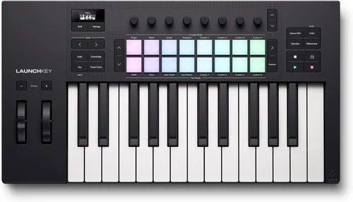 Vista 2 de Novation Launchkey 25 MK4 - Controlador de teclado compacto de 25 teclas, USB, MIDI con integración DAW. Modo acorde, modo de escala, 8 almohadillas