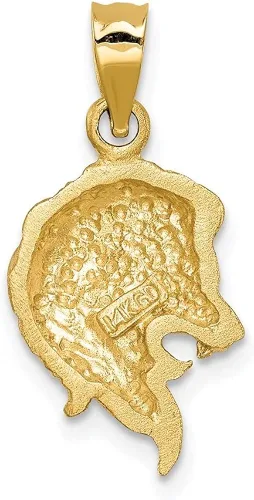 Vista 3 de Colgante de cabeza de león de oro amarillo de 14 quilates con corte de diamante para mujer