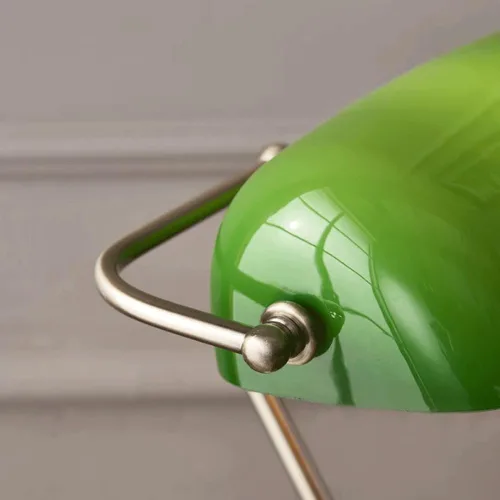 Vista 3 de American Vintage Alloy Glass Desk Lamp Creative Green Bedroom Study Work Light Office Counter Reading Table Villa