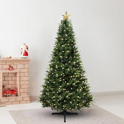 Vista 20 de Naomi Home Dakota - Árbol de Navidad negro preiluminado de 6.5 pies