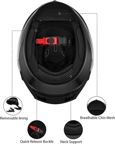 Vista 7 de Favoto - Casco de cara completa para motocicleta aprobado por DOT, Cascos para motos, moto de nieve y bicicleta todoterreno para adultos, hombres