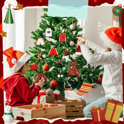 Vista 2 de 1 juego de accesorios de muñeca de Navidad 2025, incluye delantal, sombrero de chef, hamaca, columpio, saco de dormir, bata de baño, suéter