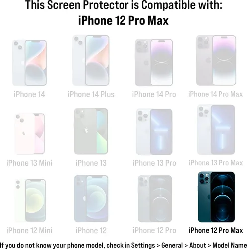 Vista 2 de Fortress Protector de pantalla compatible con iPhone 12 Pro Max [vidrio templado 9H] antiarañazos, protección contra impactos