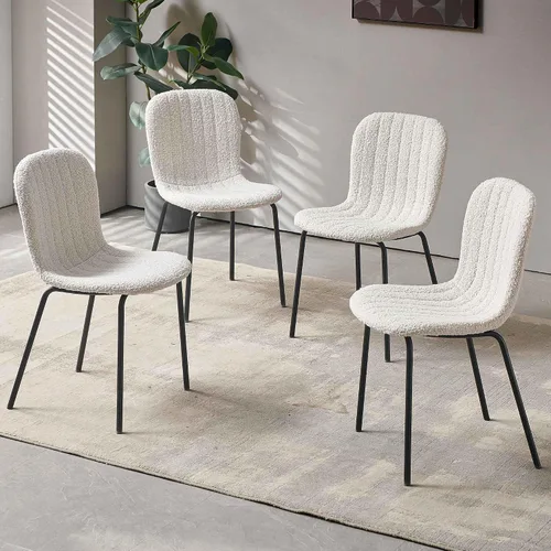 Vista 14 de Juego de mesa de comedor para 4, moderno juego de mesa de cocina de 5 piezas, mesa de comedor rectangular de 47 pulgadas y sillas vintage de piel
