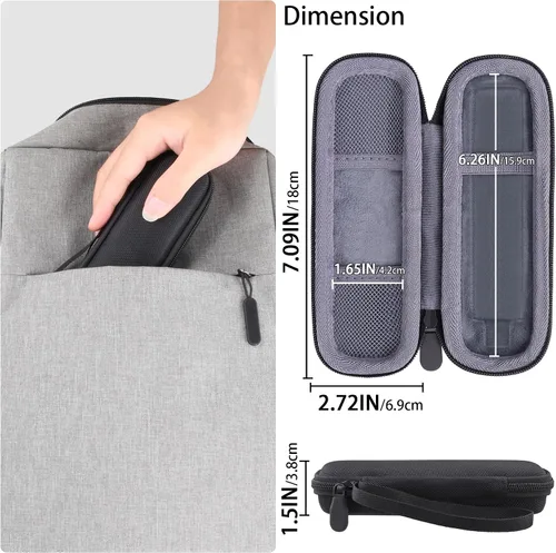 Vista 6 de co2CREA - Carcasa rígida para Logitech Spotlight 2/1 con mando a distancia, color negro Presenter Clicker Compatible, Travel Protective Storage