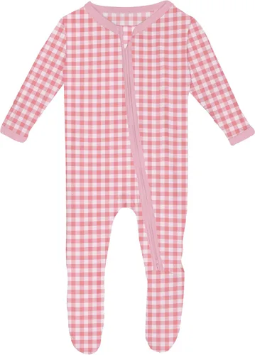 Vista 113 de KicKee Baby & Toddler - Pijama de viscosa ultrasuave de bambú con patas abatibles y puños