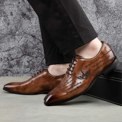 Vista 6 de JITAI Mens Oxford Shoes Mens Casual Dress Shoes Lace Up Fashion Shoes Formal