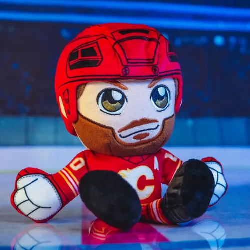 Vista 2 de Bleacher Creatures Calgary Flames Jonathan Huberdeau - Peluche sentado de 8 pulgadas de la NHL Kuricha - Superestrella de la NHL inspirada en Chibi