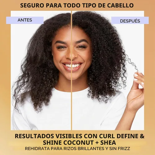 Vista 3 de Pantene Pro-V Miracles Curl Define & Shine Coconut + Shea 1 Minute Miracle Conditioner 10.9 FL OZ