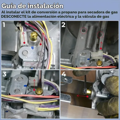 Vista 6 de LPKIT-3/XAA LP Kit de conversión de gas natural a propano líquido de repuesto para secadora Samsung, pieza de repuesto de latón 100% puro