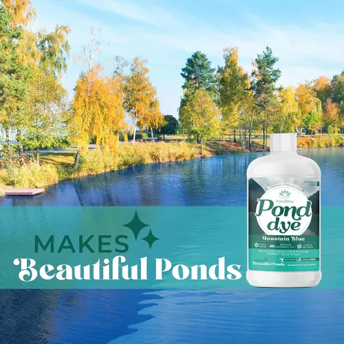 Vista 4 de Mountain Blue Pond Dye, Fish Safe Concentrado de 1 acre para estanques ornamentales y ganaderos - Tinte líquido de 1 cuarto de galón (32 onzas)