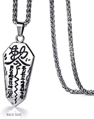 Vista 3 de vicima Yin Yang - Collar con colgante para hombre, collar taoísta, joyería de taoísmo, amuleto con cadena de acero inoxidable de 24 pulgadas
