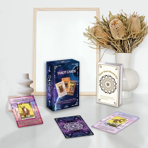 Vista 6 de IXIGER - Juego de cartas de tarot con libro guía, cartas de tarot para principiantes con significados en ellas.