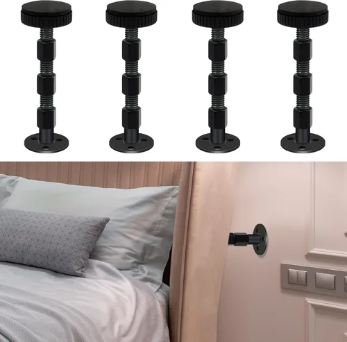 Vista 7 de LveSunny 4 topes de cabecera para pared, tapones ajustables para cabecero, tapón de ruido de cama para cabecero, sofá, parachoques de pared de cama