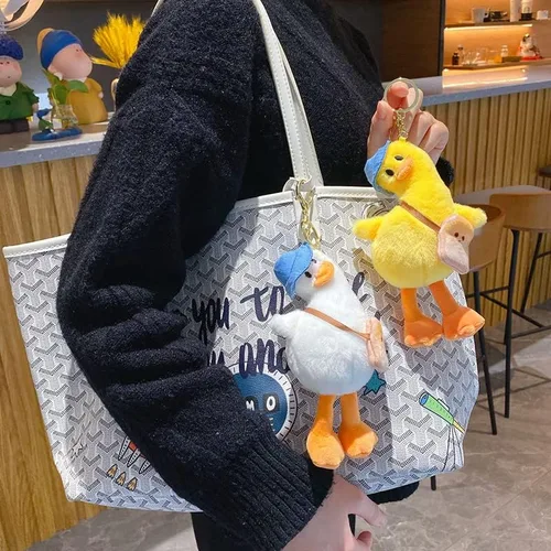 Vista 6 de BONICI Llavero creativo y divertido con cabeza inclinable, diseño de pato, para parejas, San Valentín, llavero de regalo