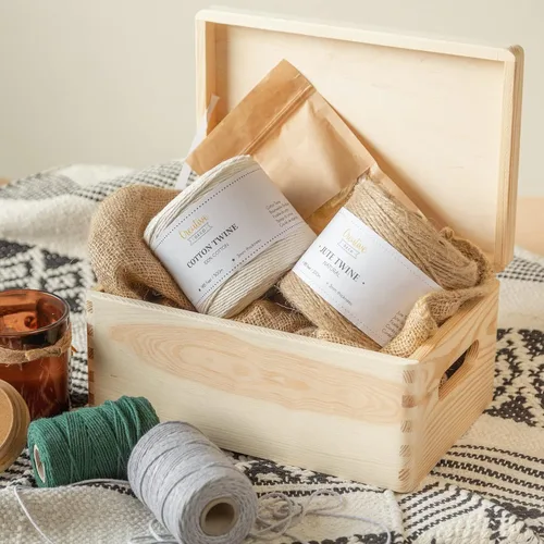 Vista 5 de Creative Deco Caja de almacenamiento grande de madera con tapa con bisagras 11.8 x 7.87 x 5.51 pulgadas (+-0.5) Caja de regalo sin acabar, lisa