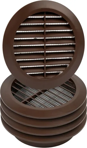 Vista 13 de Paquete de 5 rejillas de ventilación redondas de plástico blanco de 4 pulgadas - Rejilla de ventilación de aire - Cubierta de rejilla - Malla