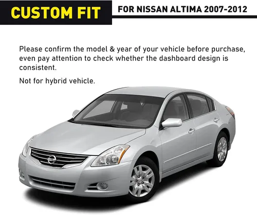 Vista 5 de MODIGT Alfombrilla para cubierta de salpicadero Compatible con Nissan Altima 2007 2008 2009 2010 2011 2012 Nissan Altima Sedán Coupé Protector