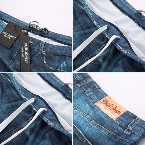 Vista 6 de PJ Paul JONES - Traje de baño estampado estilo briefs para hombre con cordón en la cintura