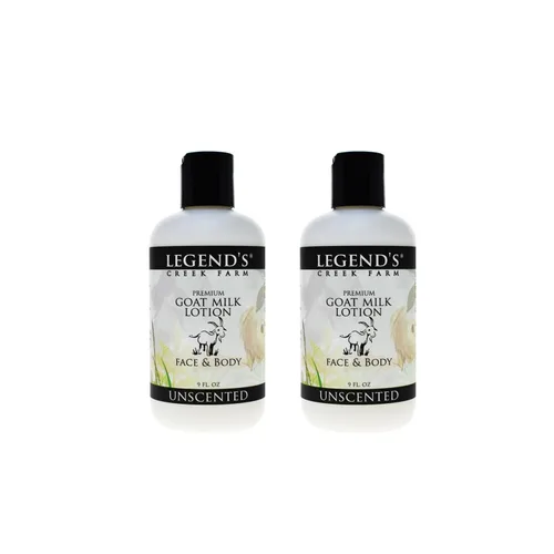 Vista 5 de Legend's Creek Farm Goat Milk Lotion - Loción corporal hidratante de leche de cabra para cuerpo, manos y cara, 9 onzas hidratantes corporales