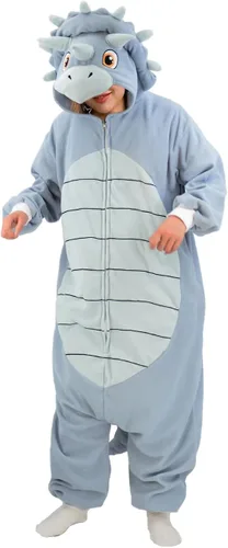 Vista 4 de LZBXBXDA Pijama unisex de dinosaurio triceratops para adultos, disfraz de Navidad de animal, ropa de dormir para mujeres y hombres