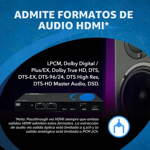 Vista 4 de OREI Interruptor de matriz HDMI 2x2 – 8K HDMI 2.1, EDID, IR, VRR, FVA, ALLM
