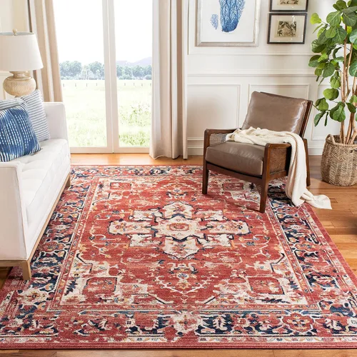 Vista 27 de SAFAVIEH - Alfombra decorativa de la colección Charleston, 2 pies x 4 pies, marfil y azul marino, diseño tradicional, ideal para áreas de alto
