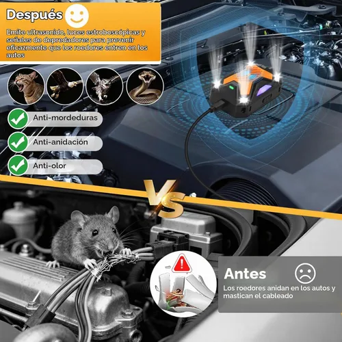 Vista 2 de Repelente ultrasónico de ardillas de ratón roedor para control de plagas de Naranja