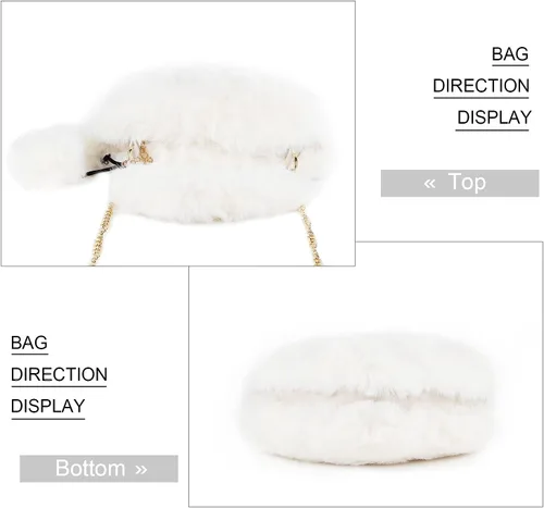 Vista 4 de SUKUTU Faux Fur Purse Women's Heart Shaped Evening Handbags Small Cute Phone Crossbody Bag Clutches for Girls