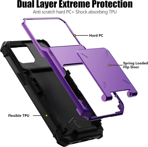 Vista 151 de Nvollnoe - Funda para iPhone 14 con tarjetero [tienda de 5 tarjetas] Negro - Almacenamiento más grande