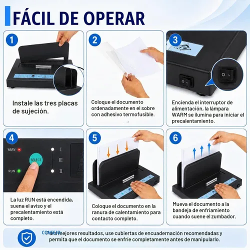 Vista 6 de Capacidad termal de la máquina obligatoria de 500 hojas, material de Negro