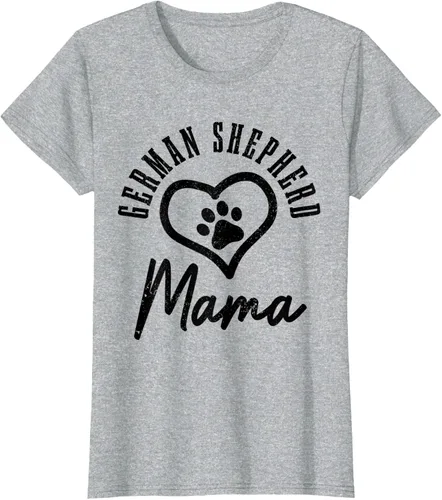 Vista 4 de Camiseta de pastor alemán para mujer, con diseño de pata de perro, pastor alemán, gris, S Asfalto